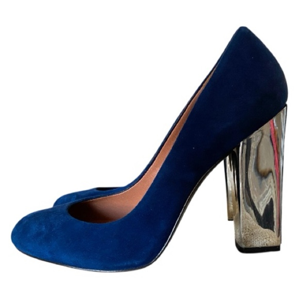 Sigerson Morrison Suede  Pumps
Metallic Mirror Heel Designer Heels Sz 7 - Picture 3 of 13